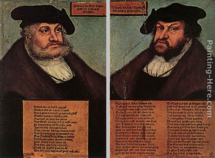 Lucas Cranach the Elder Portraits of Johann I and Frederick III the wise, Electors of Saxony
